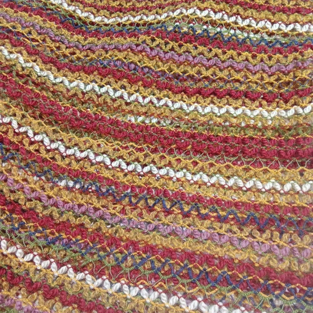Missoni Multicolor Knit Scarf Wool Blend Fringe Striped Italy Designer Luxury - Picture 11 of 11